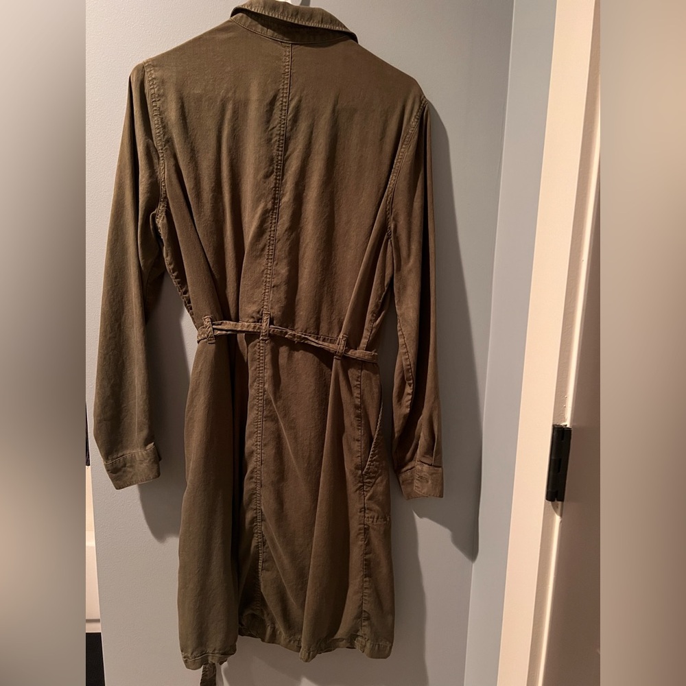 Anthropologie Cloth & Stone Eryn Utility Shirtdress - Large - Military Green - Picture 3 of 5
